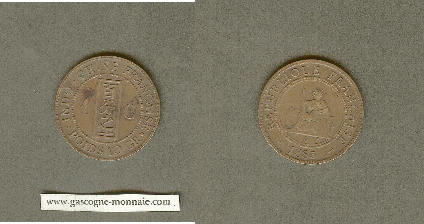 French Indochina 1 centime 1885 EF